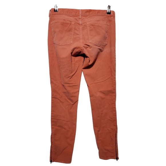 J.Crew Champagne Color Toothpick Corduroy Ankle Zippers Skinny Straight Jeans 28 - Picture 4 of 7